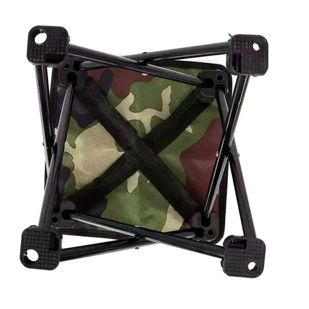 Складной стул без спинки 32x32x28см до 120кг для рыбалки кемпинга камуфляж - Фото 5 Складной стул без спинки 32x32x28см до 120кг для рыбалки кемпинга камуфляж - изображение 5
