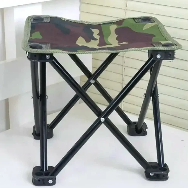 Складной стул без спинки 32x32x28см до 120кг для рыбалки кемпинга камуфляж - Фото 6 Складной стул без спинки 32x32x28см до 120кг для рыбалки кемпинга камуфляж - изображение 6