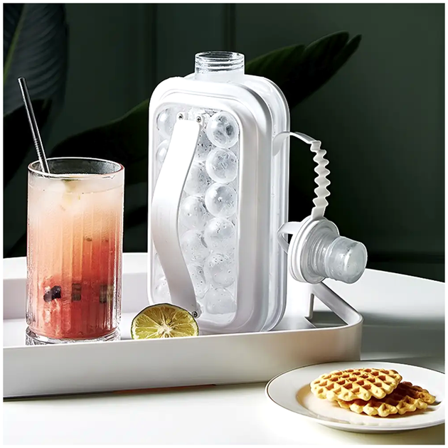 Силиконовая форма для льда 17 шариков герметичная белая для напитков ICE CUBE TRAY - изображение 7