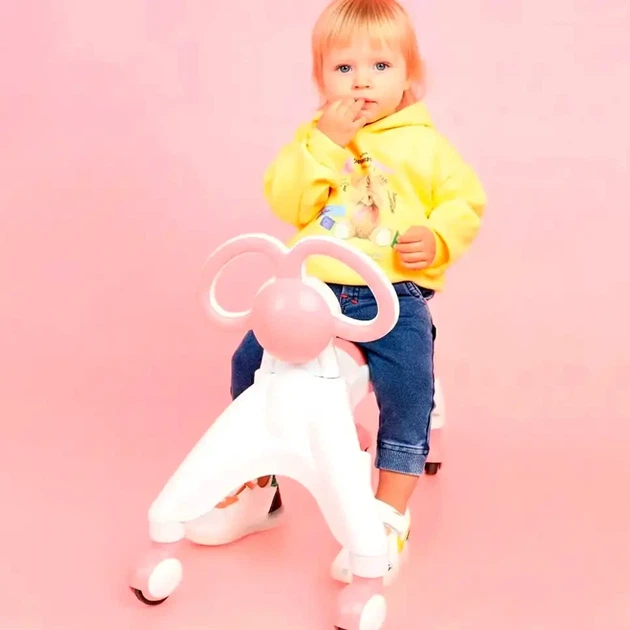 Ходунки-беговел 4 колеса для детей от 9 месяцев до 3 лет розовые BABY WALKER - Фото 6 Ходунки-беговел 4 колеса для детей от 9 месяцев до 3 лет розовые BABY WALKER - изображение 6