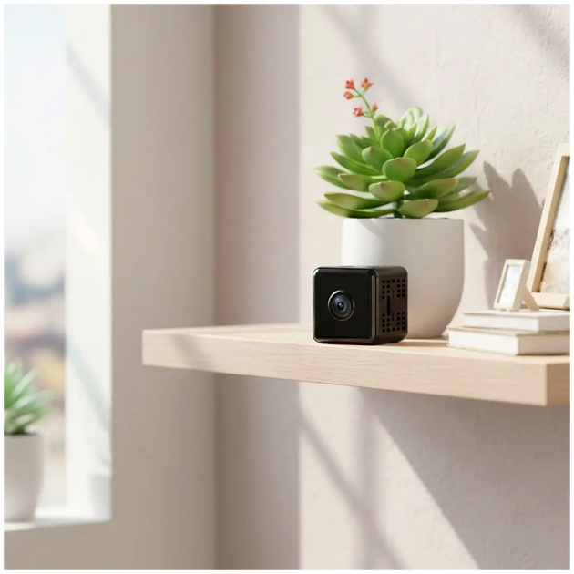 Мини-камера Wi-Fi 1080p с инфракрасным ночным видением датчиком движения P7-X6D черный - Фото 2 Мини-камера Wi-Fi 1080p с инфракрасным ночным видением датчиком движения P7-X6D черный - изображение 2