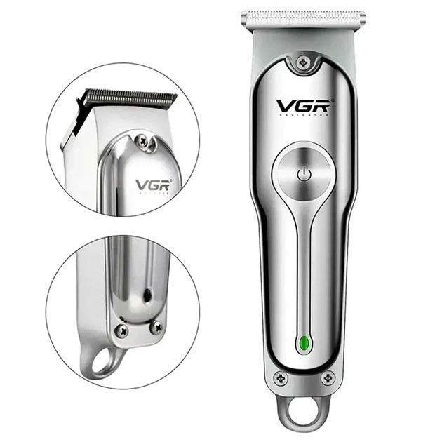 Беспроводная машинка для стрижки волос и бороды 10 Вт USB 15х4.5х3.5 см VGR V-071 с 3 насадками - изображение 5