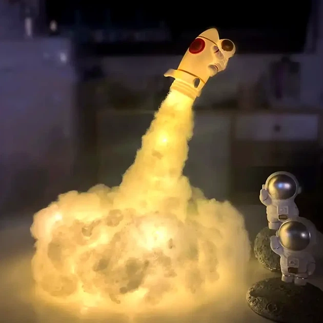 Светодиодный ночник Астронавт на ракете 21см, от USB, Flying Astronaut - изображение 8