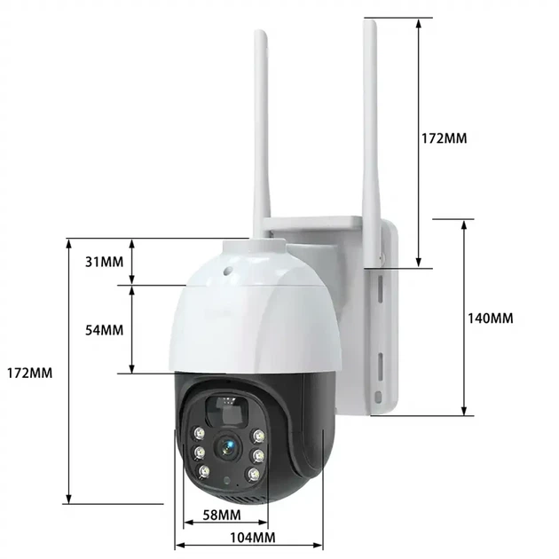 Уличная IP камера видеонаблюдения поворотная с солнечной панелью WiFi HD 1296P tp8 v380 pro белая - изображение 7
