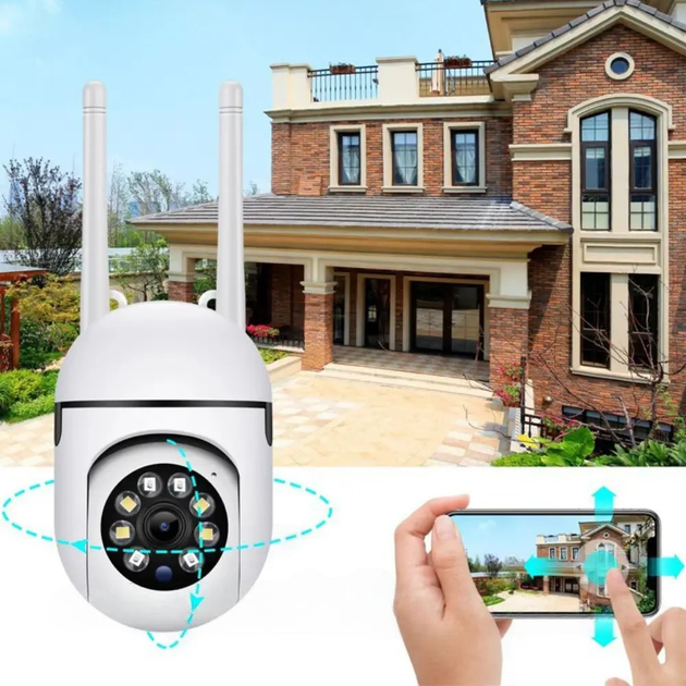 Wifi уличная поворотная камера видеонаблюдения 2Мп 1080p с датчиком движения белая NJ PRO - Фото 2 Wifi уличная поворотная камера видеонаблюдения 2Мп 1080p с датчиком движения белая NJ PRO - изображение 2
