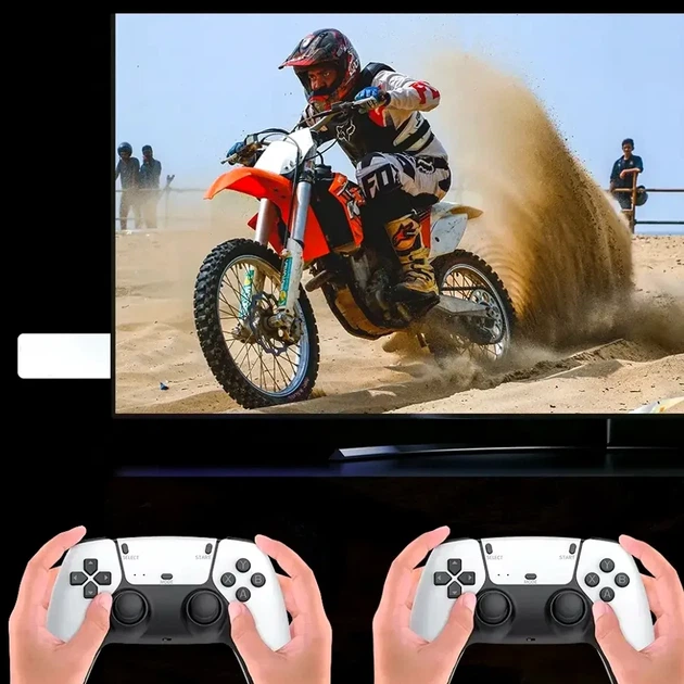 Игровая консоль 64GB 4K две джойстика 20000 игр портативная M15 белая - изображение 2