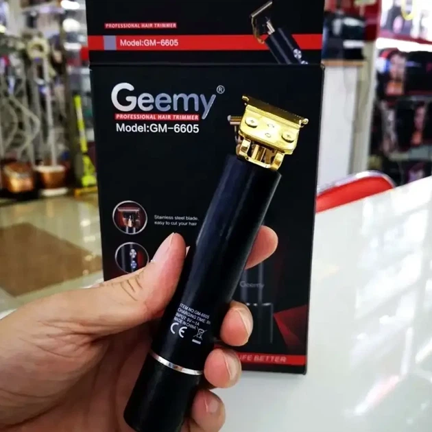 Триммер для бороды и усов аккумуляторный 3 насадки 60 мин работы Geemy GM6605 черный - Фото 4 Триммер для бороды и усов аккумуляторный 3 насадки 60 мин работы Geemy GM6605 черный - изображение 4