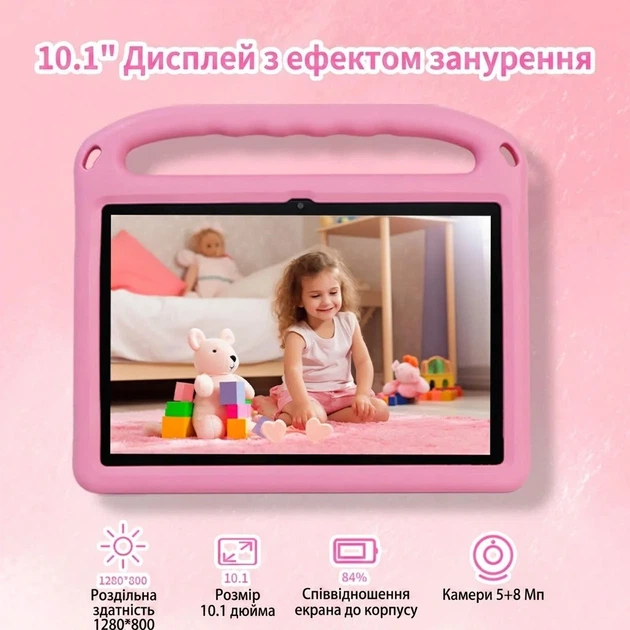 Планшет 10.1" CWOWDEFU C18W 4+4/128Gb 4 ядра Android 14 6000 mAh Pink (101974251) - Уценка - изображение 2