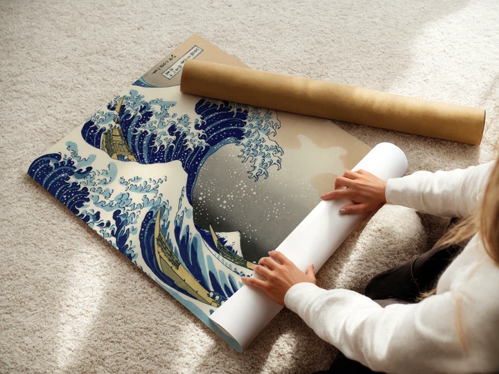 Постер Велика хвиля в Канаґаві, Хокусай, Hokusai, Great Wave off Kanagawa, A3 28×42 см (id6779) - зображення 3
