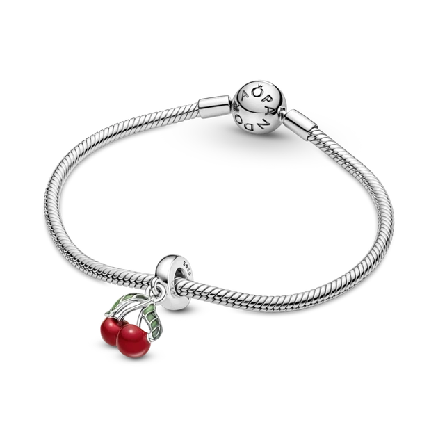 Серебряный шарм Pandora «Ассиметричные вишни» Серебряная бусина Пандора Красные вишни Вишня 791583C01 - изображение 4