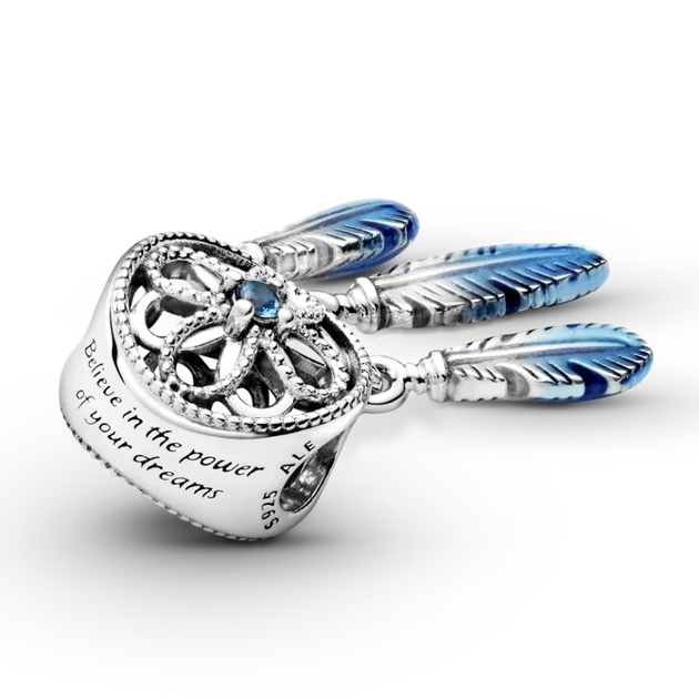 Срібний шарм Pandora «Блакитний ловець снів» Срібна намистина Пандора Амулет 799341C01 - зображення 3