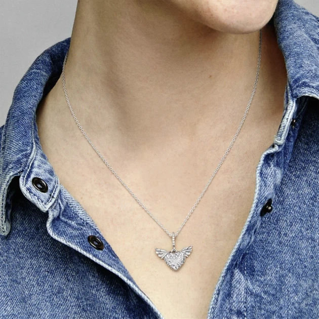 Серебряное колье Pandora «Крылья ангела» Серебряное ожерелье Пандора Сердце Сердечко 398505C01 - Фото 2 Серебряное колье Pandora «Крылья ангела» Серебряное ожерелье Пандора Сердце Сердечко 398505C01 - изображение 2