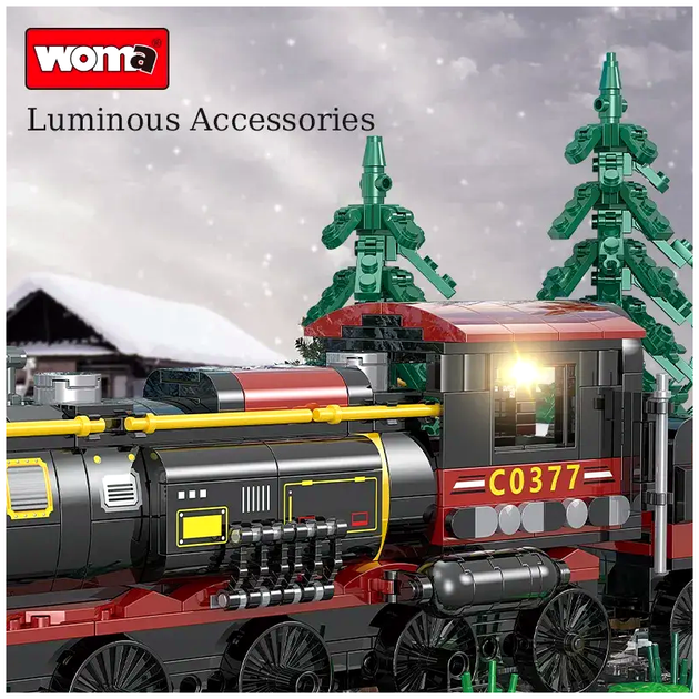 Конструктор поезд Snow Country TRAIN для детей 1232 детали развивающий для творчества и мелкой моторики - Фото 5 Конструктор поезд Snow Country TRAIN для детей 1232 детали развивающий для творчества и мелкой моторики - изображение 5