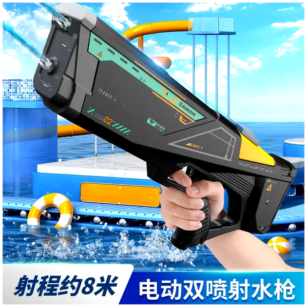 Водяной бластер Watergun электрический для детей с двойным выстрелом и дальностью до 12 метров - зображення 3
