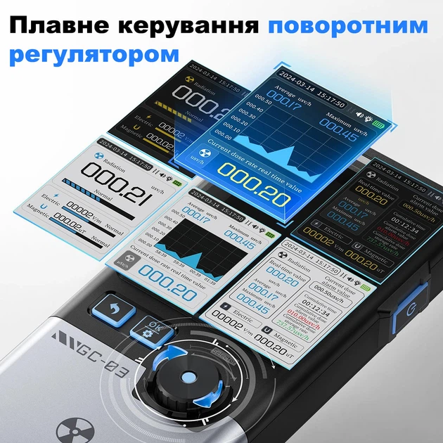 Багатофункціональний детектор Fnirsi GC-03 дозиметр радіоактивного та електромагнітного випромінювання - зображення 6