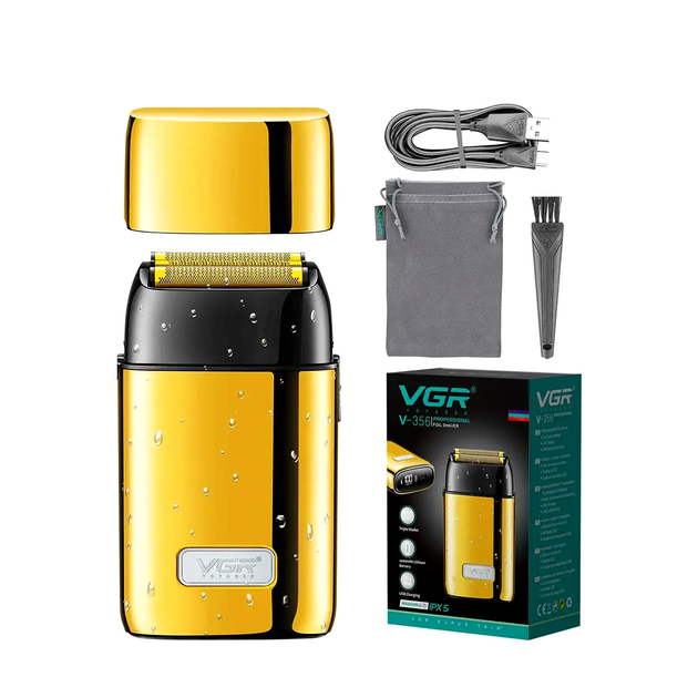 Электробритва VGR Professional Foil Shaver Gold для профессионального бритья с плавающими головками и аккумулятором 1400 мАч - изображение 3