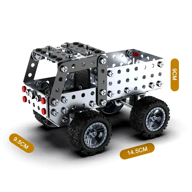Металлический конструктор Грузовик 1012 DIY для детей и взрослых 204 детали с подвижными элементами - изображение 6