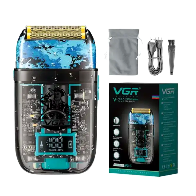Электробритва VGR Professional Foil Shaver для профессионалов и домашних пользователей с титановой сеткой и аккумулятором - Фото 3 Электробритва VGR Professional Foil Shaver для профессионалов и домашних пользователей с титановой сеткой и аккумулятором - изображение 3