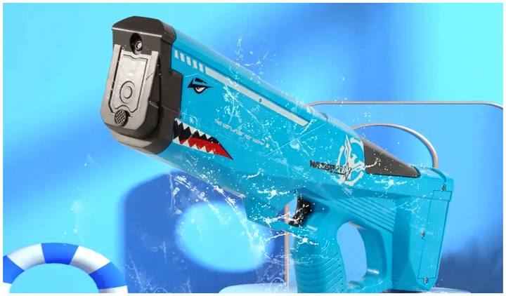 Водяной бластер Акула Watergun автоматический пистолет для детей с набором воды на пляже и в бассейне - зображення 6