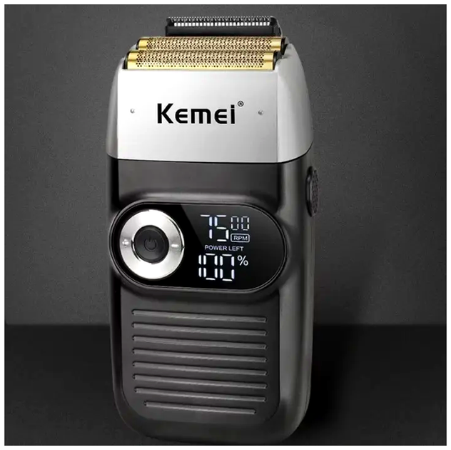 Электробритва Kemei роторная для гладкого бритья и коррекции бороды с аккумулятором 120 мин работы - изображение 3