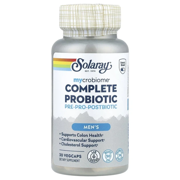 Пробіотики для чоловіків Solaray Mycrobiome з 24 Probiotic Strains, 30 капсул - зображення 3