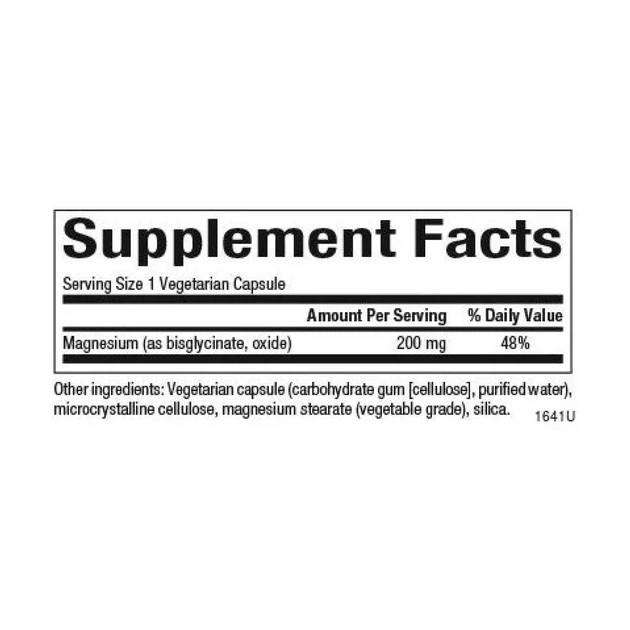 Магній Бісгліцинат Magnesium Bisglycinate 200 мг Natural Factors, 120 капсул - Фото 2 Магній Бісгліцинат Magnesium Bisglycinate 200 мг Natural Factors, 120 капсул - зображення 2