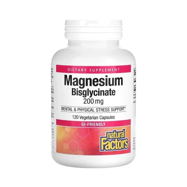 Магній Бісгліцинат Magnesium Bisglycinate 200 мг Natural Factors, 120 капсул - Фото 3 Магній Бісгліцинат Magnesium Bisglycinate 200 мг Natural Factors, 120 капсул - зображення 3