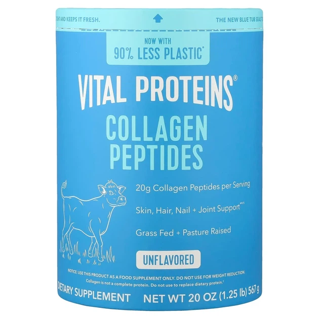 Пептиди колагену, Collagen Peptides, Vital Proteins, без смаку, порошок, 567 г - Фото 1 Пептиди колагену, Collagen Peptides, Vital Proteins, без смаку, порошок, 567 г - зображення 1
