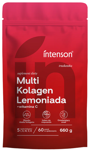 Kolagen Intenson Multi Kolagen Lemoniada z witaminą C Truskawka proszek 660 g (5905454133135) - Zdjęcie 1 Kolagen Intenson Multi Kolagen Lemoniada z witaminą C Truskawka proszek 660 g (5905454133135) - obraz 1