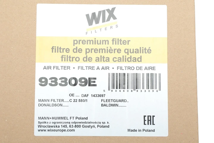 Повітряний фільтр WIX FILTERS 93309E - зображення 2