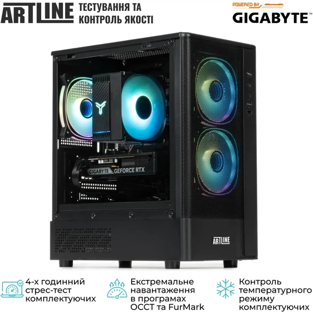 Компьютер ARTLINE Gaming X49 Powered by Gigabyte (X49v90) AMD Ryzen 5 5600 / RAM 16 ГБ / SSD 1 ТБ / nVidia GeForce RTX 5060 Ti, 8 ГБ - изображение 9