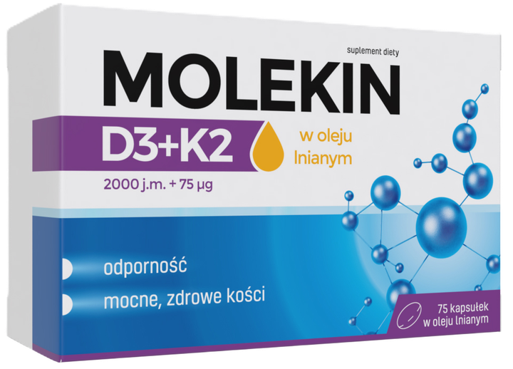 Вітамінний комплекс Zdrovit MOLEKIN D3+K2 на лляній олії 75 капсул (5904730876735) - Фото 1 Вітамінний комплекс Zdrovit MOLEKIN D3+K2 на лляній олії 75 капсул (5904730876735) - зображення 1