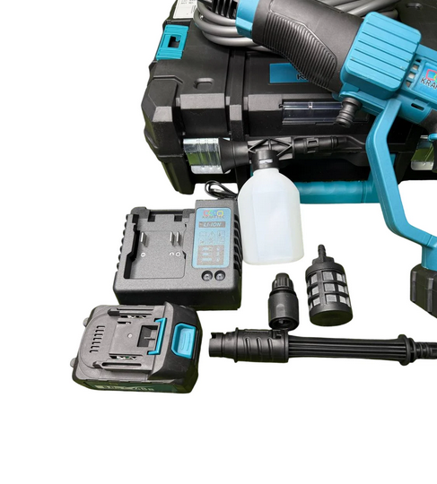 Аккумуляторная мойка высокого давления Krafftec Germany PRO безщеточная 48V 8Ah 45 бар 6 л/мин с 2 АКБ и насадками - Фото 7 Аккумуляторная мойка высокого давления Krafftec Germany PRO безщеточная 48V 8Ah 45 бар 6 л/мин с 2 АКБ и насадками - изображение 7
