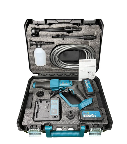 Аккумуляторная мойка высокого давления Krafftec Germany PRO безщеточная 48V 8Ah 45 бар 6 л/мин с 2 АКБ и насадками - Фото 11 Аккумуляторная мойка высокого давления Krafftec Germany PRO безщеточная 48V 8Ah 45 бар 6 л/мин с 2 АКБ и насадками - изображение 11