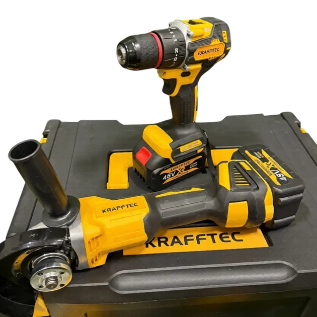 Набор аккумуляторного инструмента 6в1 Krafftec 48V (шуруповерт, веткорез/пила, перфоратор, болгарка, гайковерт, циркулярная пила) 4×6Ah АКБ - изображение 7