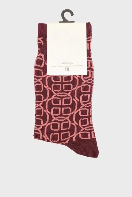 Жіночі бордові шкарпетки з візерунком MONOGRAM SOCKS Gant 36-38 4960239 - изображение 3