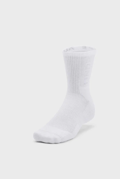 Білі шкарпетки (3 пари) UA 3-Maker Mid-Crew Under Armour XL 1373084-100 - зображення 2
