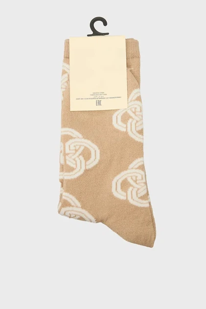 Жіночі бежеві шкарпетки з візерунком MONOGRAM SOCKS Gant 36-38 4960249 - изображение 3