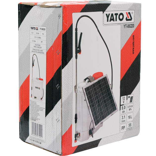 Оприскувач YATO YT-76110 16л, 12 В, 8 А·год, продуктивність 3.1 л/хв - изображение 5
