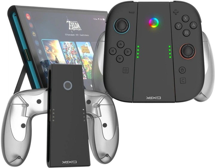 Zestaw uchwytów ładujących Yaxo na Joy-Con Charge Grip Set do NS/NS2 Techno Black (YGCGSJCH01B) - Zdjęcie 4 Zestaw uchwytów ładujących Yaxo na Joy-Con Charge Grip Set do NS/NS2 Techno Black (YGCGSJCH01B) - obraz 4