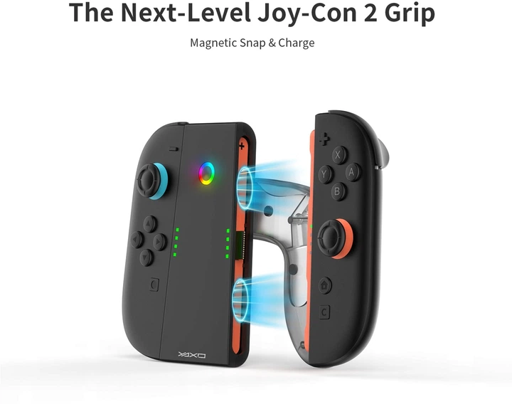 Zestaw uchwytów ładujących Yaxo na Joy-Con Charge Grip Set do NS/NS2 Techno Black (YGCGSJCH01B) - Zdjęcie 6 Zestaw uchwytów ładujących Yaxo na Joy-Con Charge Grip Set do NS/NS2 Techno Black (YGCGSJCH01B) - obraz 6