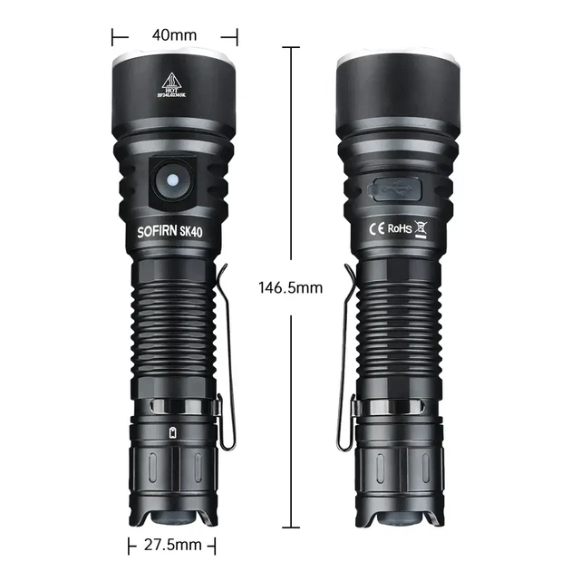 Профессиональный фонарь SOFIRN SK40 — IP68, 21700, 3200 lm, 580 м, SFT70 - изображение 9