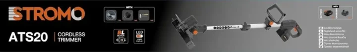 Триммер аккумуляторный для травы и газона Stromo ATS-20 ручная беспроводная газонокосилка Li-Ion для дома и дачи с защитным кожухом и регулировкой ручки по высоте 20 V/3 Аh - изображение 5