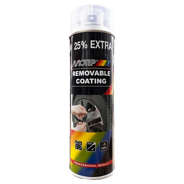 Фарба рідка гума MOTIP Removable coating Чорна глянцева аерозоль 500 мл (04302) - Фото 1 Фарба рідка гума MOTIP Removable coating Чорна глянцева аерозоль 500 мл (04302) - изображение 1
