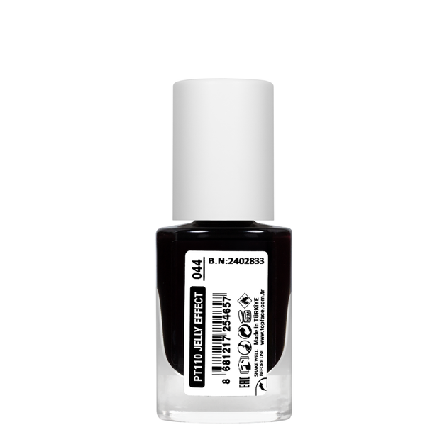 Лак для нігтів topface Jelly Effect Nail Polish швидковисихаючий № 44 Чорний (PT110) - зображення 2