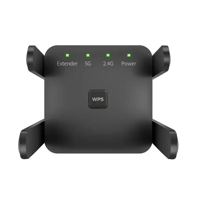 Усилитель Wi-Fi сигнала 5 /2.4 ГГц, WiFi Репитер, повторител вайфая 1200 Мбит/с, мощный ретранслятор для дома, площадь покрытия 300 м², Repeater 4 антенны, Black - изображение 8