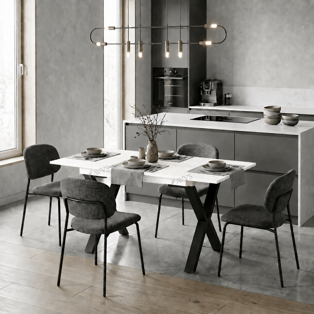 Стол кухонный раскладной RoMax Next 110х75 (190х75) см Loft Белая Аляска/Черный - изображение 3