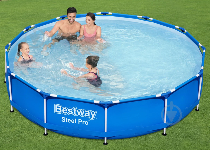 Каркасний басейн BestWay 56681 круглий 366х76 см 6473 л з картриджним фільтром - зображення 2