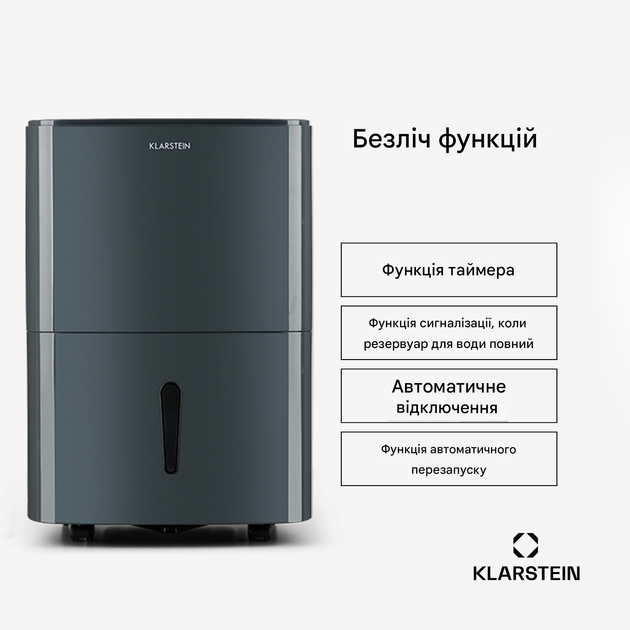 Осушувач повітря KLARSTEIN DryFy20 230 м3/год (10032663) - зображення 3