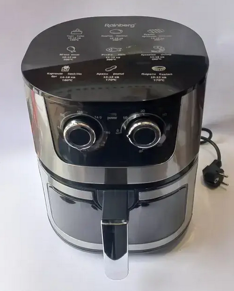 Аэрофритюрница Rainberg RB-2269 4200 Вт 8 л с таймером до 60 мин черная - изображение 4